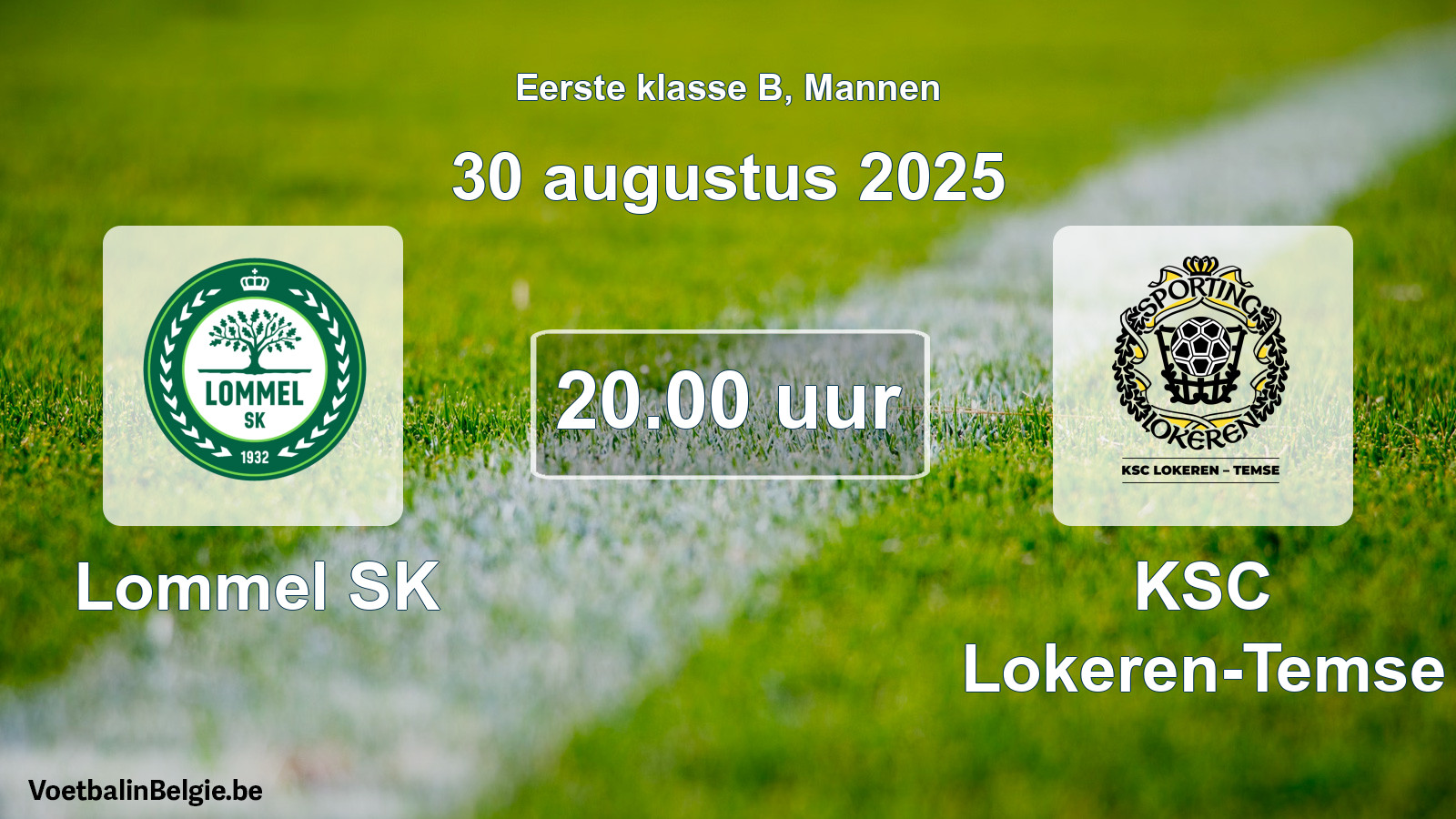 Scheduled match men football: Lommel SK - KSC Lokeren-Temse (30 August 2025)