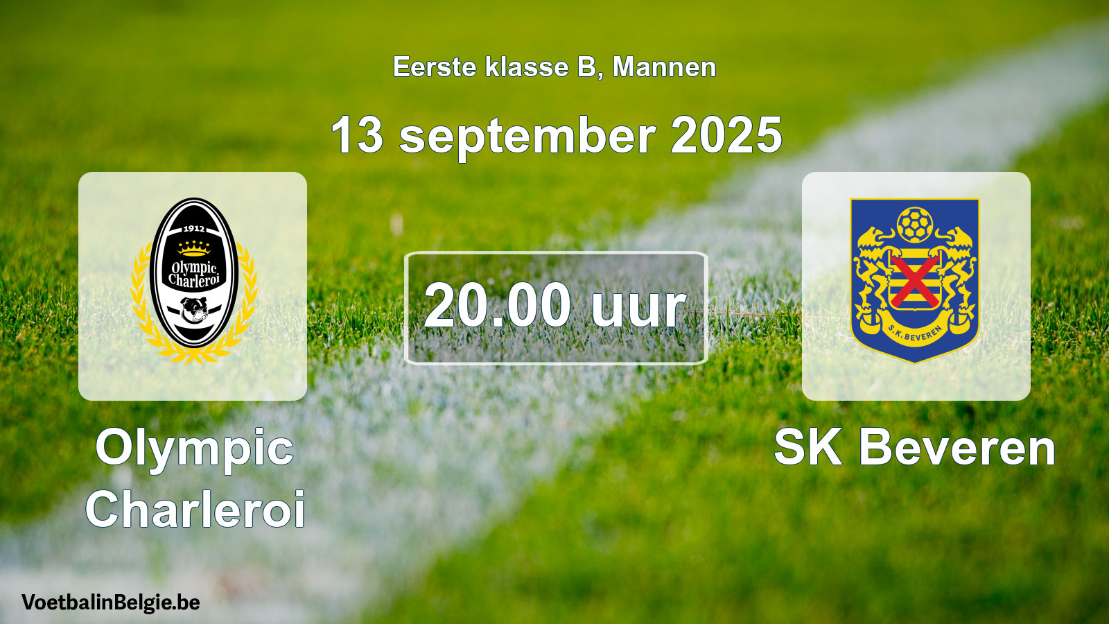 Geplande wedstrijd mannenvoetbal: Olympic Charleroi - SK Beveren (13 september 2025)