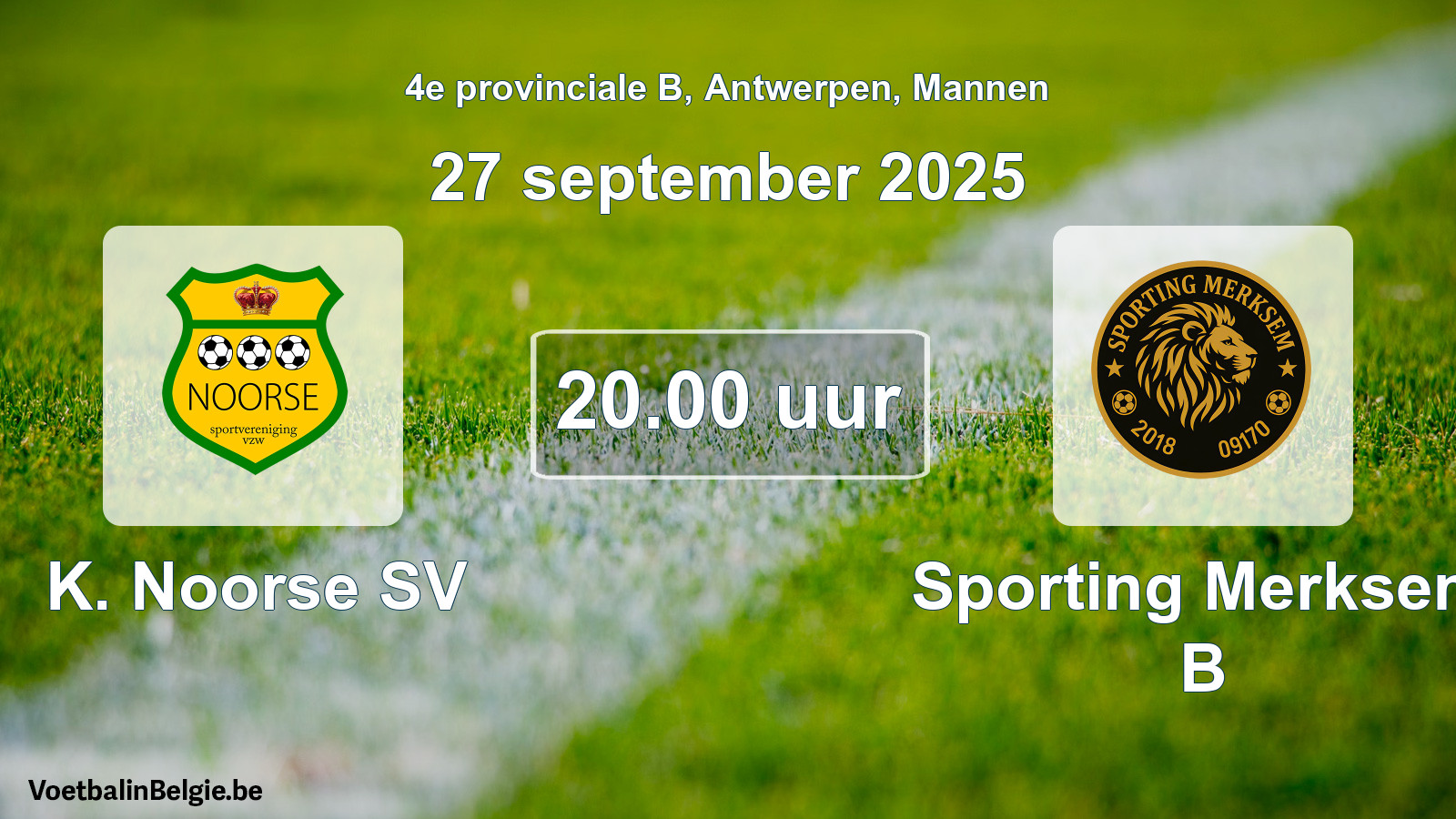 Geplande wedstrijd mannenvoetbal: K. Noorse SV - Sporting Merksem B (27 september 2025)