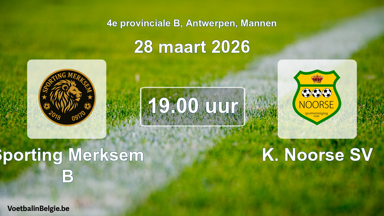Geplantes Spiel männer-Fußball: Sporting Merksem B - K. Noorse SV (28 März 2026)