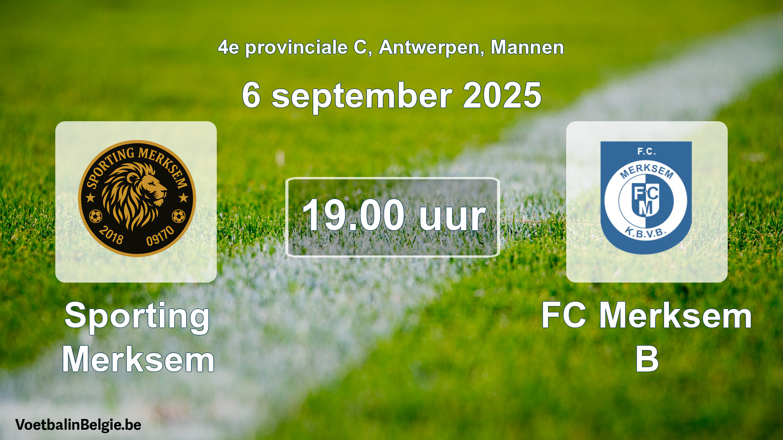Geplande wedstrijd mannenvoetbal: Sporting Merksem - FC Merksem B (6 september 2025)