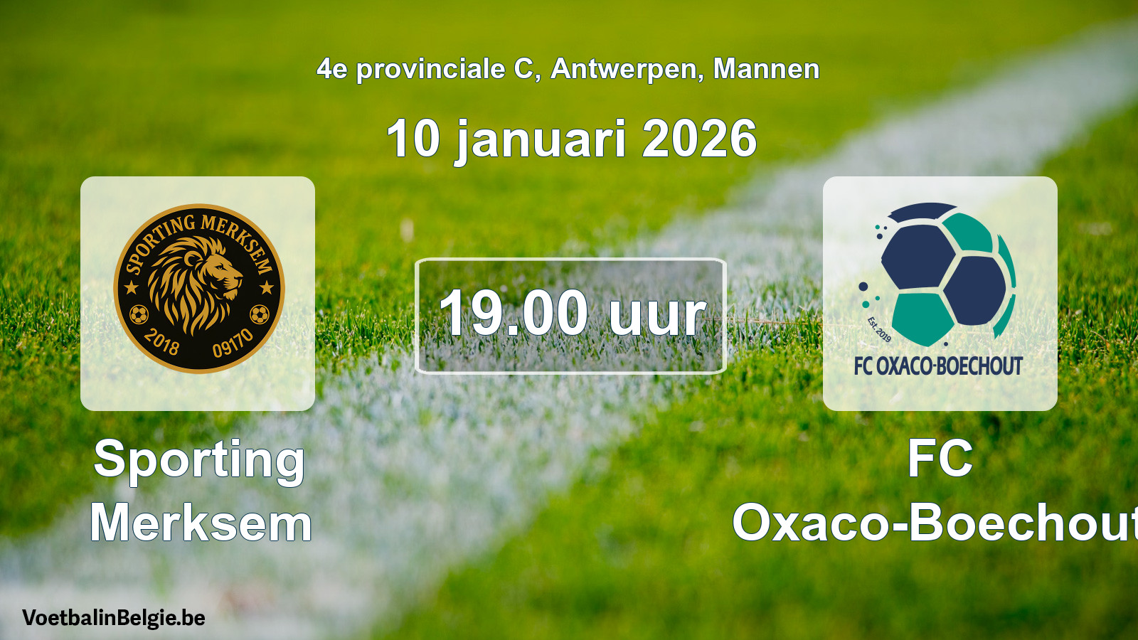 Geplande wedstrijd mannenvoetbal: Sporting Merksem - FC Oxaco-Boechout (10 januari 2026)