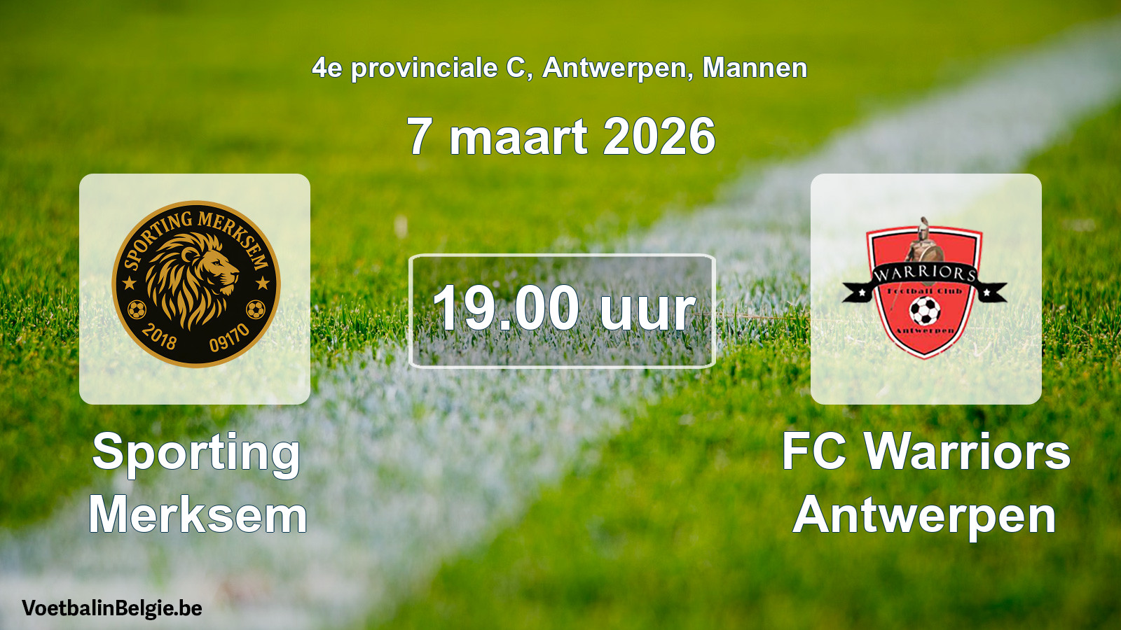 Geplantes Spiel männer-Fußball: Sporting Merksem - FC Warriors Antwerpen (7 März 2026)