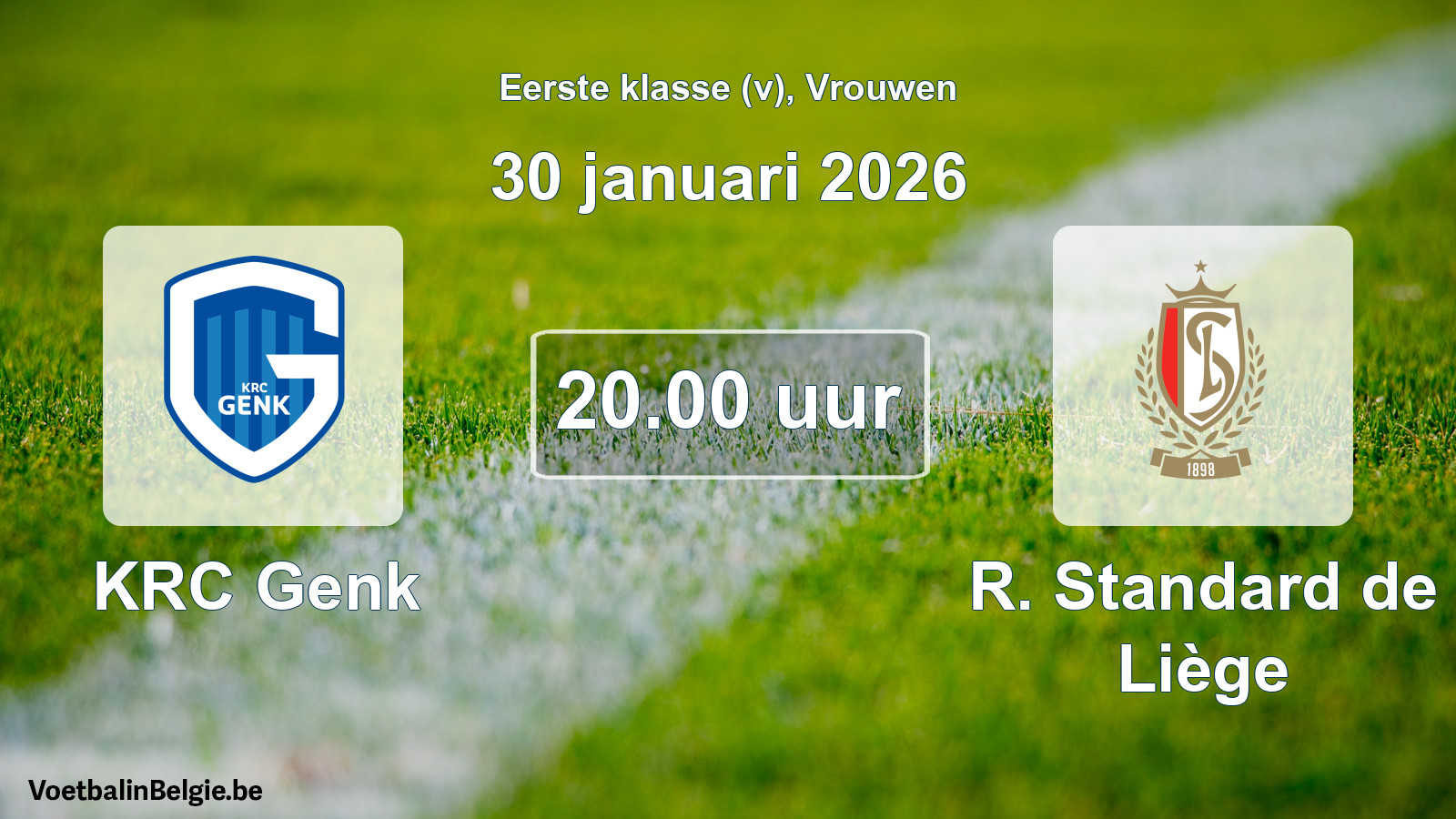 Geplande wedstrijd vrouwenvoetbal: KRC Genk - R. Standard de Liège (30 januari 2026)