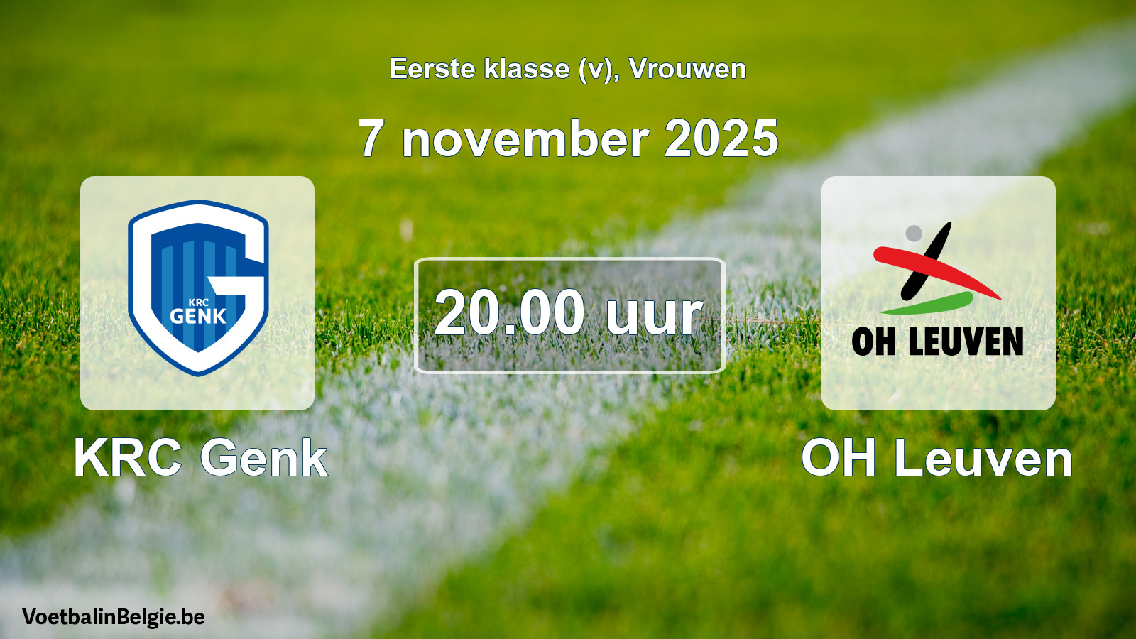 Geplande wedstrijd vrouwenvoetbal: KRC Genk - OH Leuven (7 november 2025)