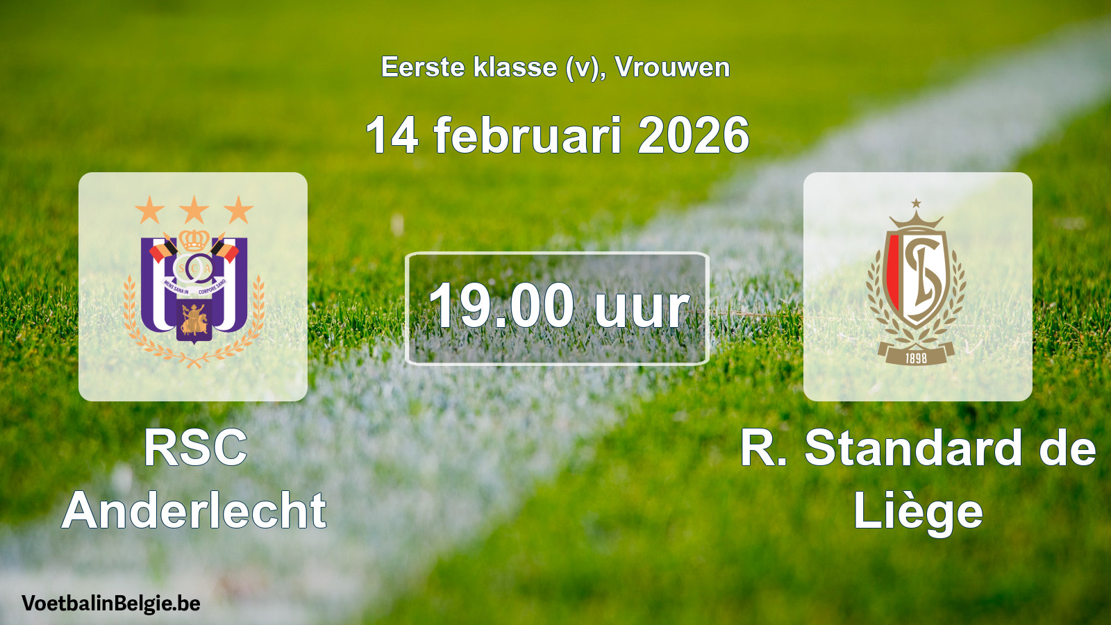 Geplande wedstrijd vrouwenvoetbal: RSC Anderlecht - R. Standard de Liège (14 februari 2026)
