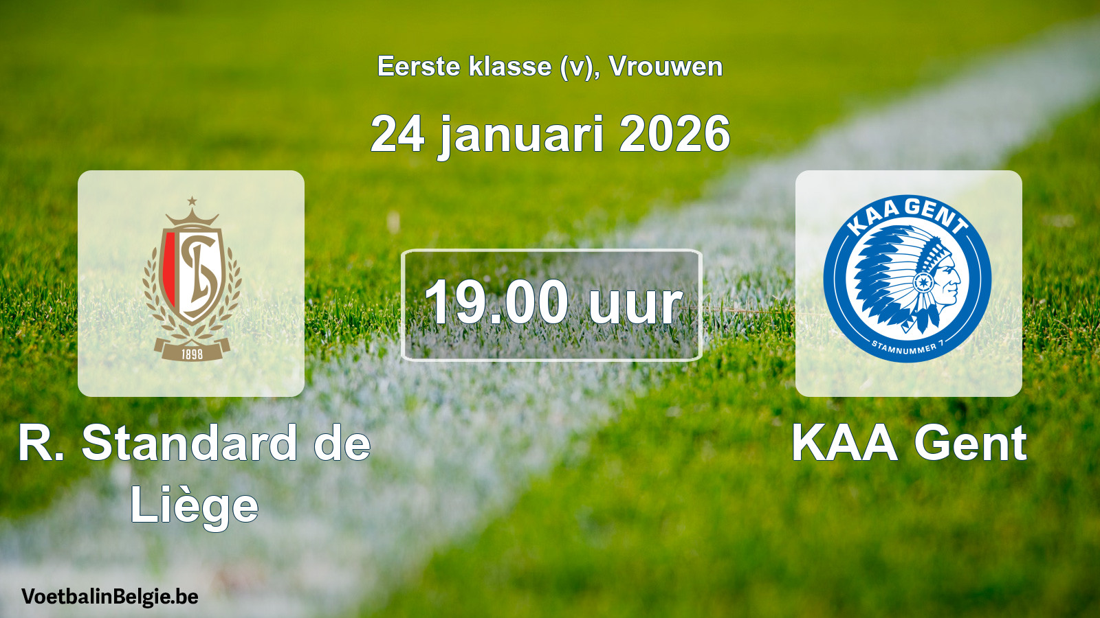 Geplande wedstrijd vrouwenvoetbal: R. Standard de Liège - KAA Gent (24 januari 2026)