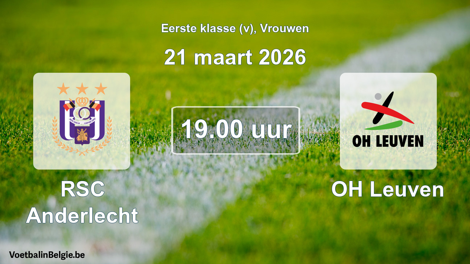 Scheduled match women football: RSC Anderlecht - OH Leuven (21 March 2026)