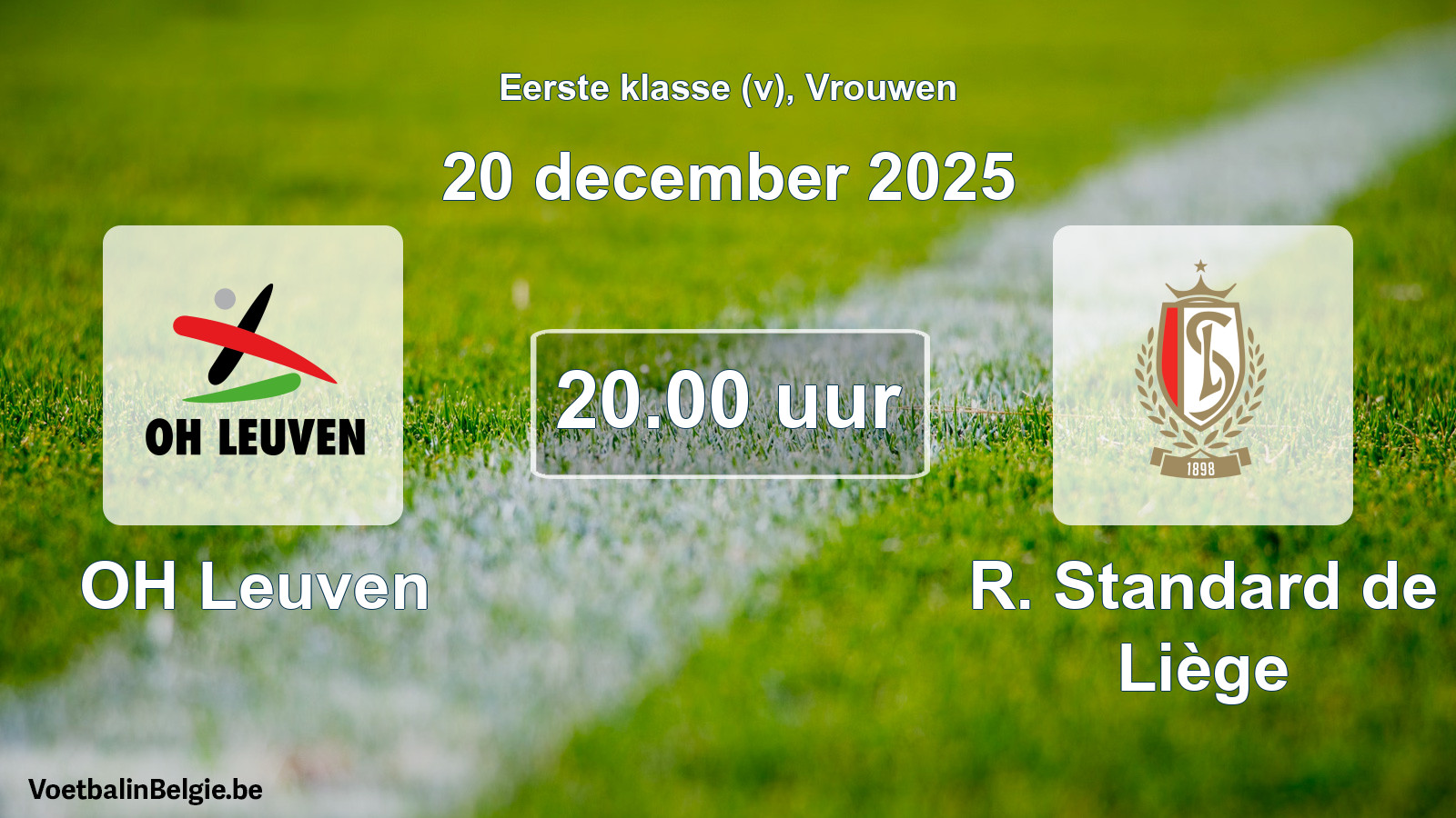 Geplande wedstrijd vrouwenvoetbal: OH Leuven - R. Standard de Liège (20 december 2025)