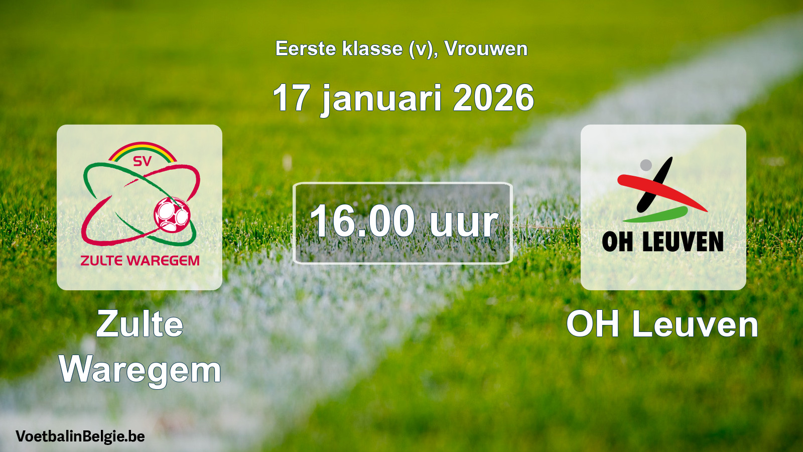 Geplande wedstrijd vrouwenvoetbal: Zulte Waregem - OH Leuven (17 januari 2026)