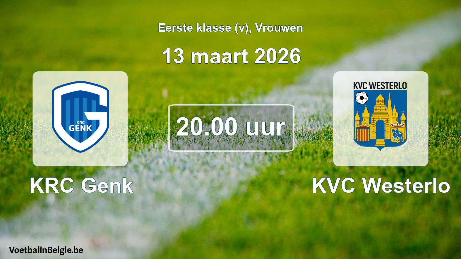 Geplande wedstrijd vrouwenvoetbal: KRC Genk - KVC Westerlo (13 maart 2026)