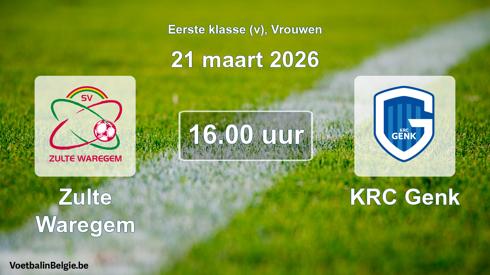 Geplande wedstrijd vrouwenvoetbal: Zulte Waregem - KRC Genk (21 maart 2026)