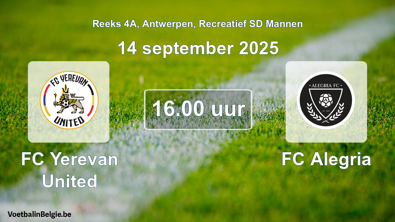 Geplantes Spiel freizeit sd männer-Fußball: FC Yerevan United - FC Alegria (14 September 2025)