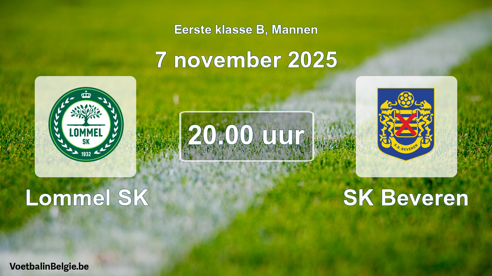 Match prévu football hommes: Lommel SK - SK Beveren (7 novembre 2025)