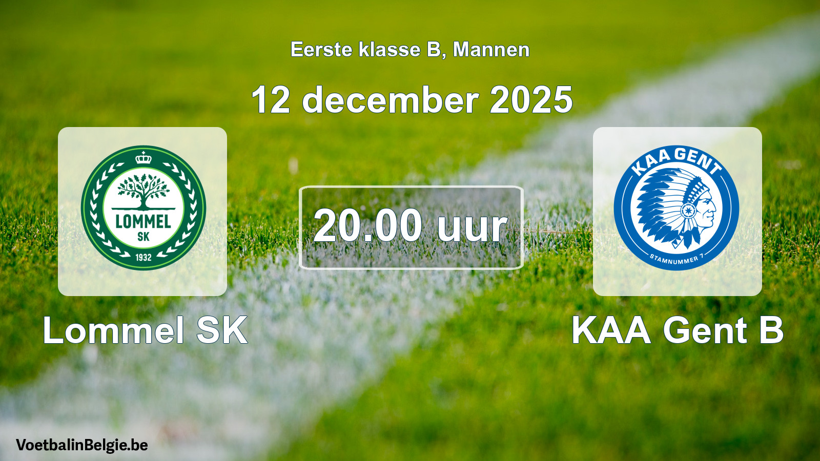 Match prévu football hommes: Lommel SK - KAA Gent B (12 décembre 2025)