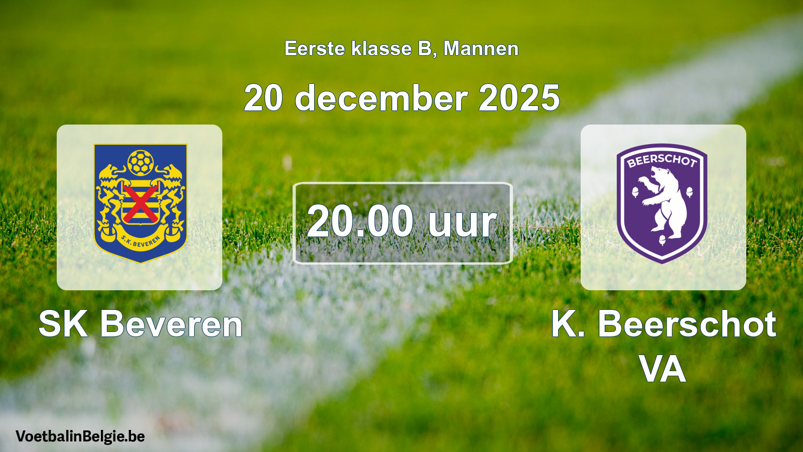 Match prévu football hommes: SK Beveren - K. Beerschot VA (20 décembre 2025)