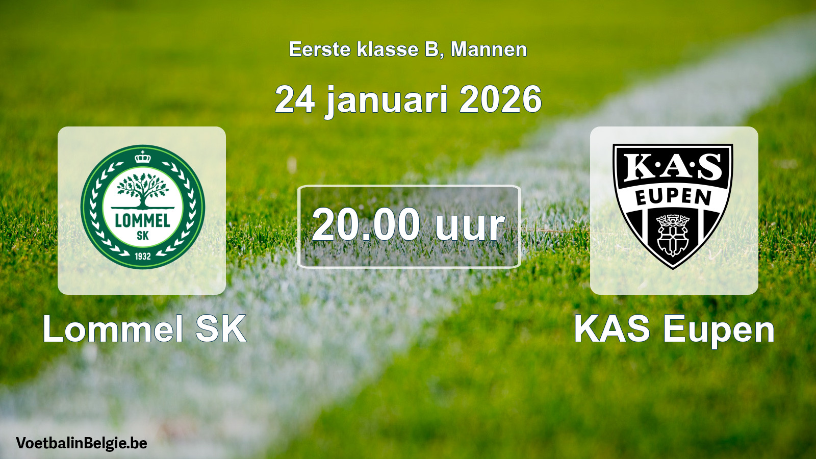 Geplantes Spiel männer-Fußball: Lommel SK - KAS Eupen (24 Januar 2026)