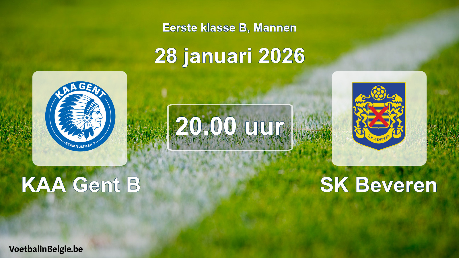 Scheduled match men football: KAA Gent B - SK Beveren (28 January 2026)