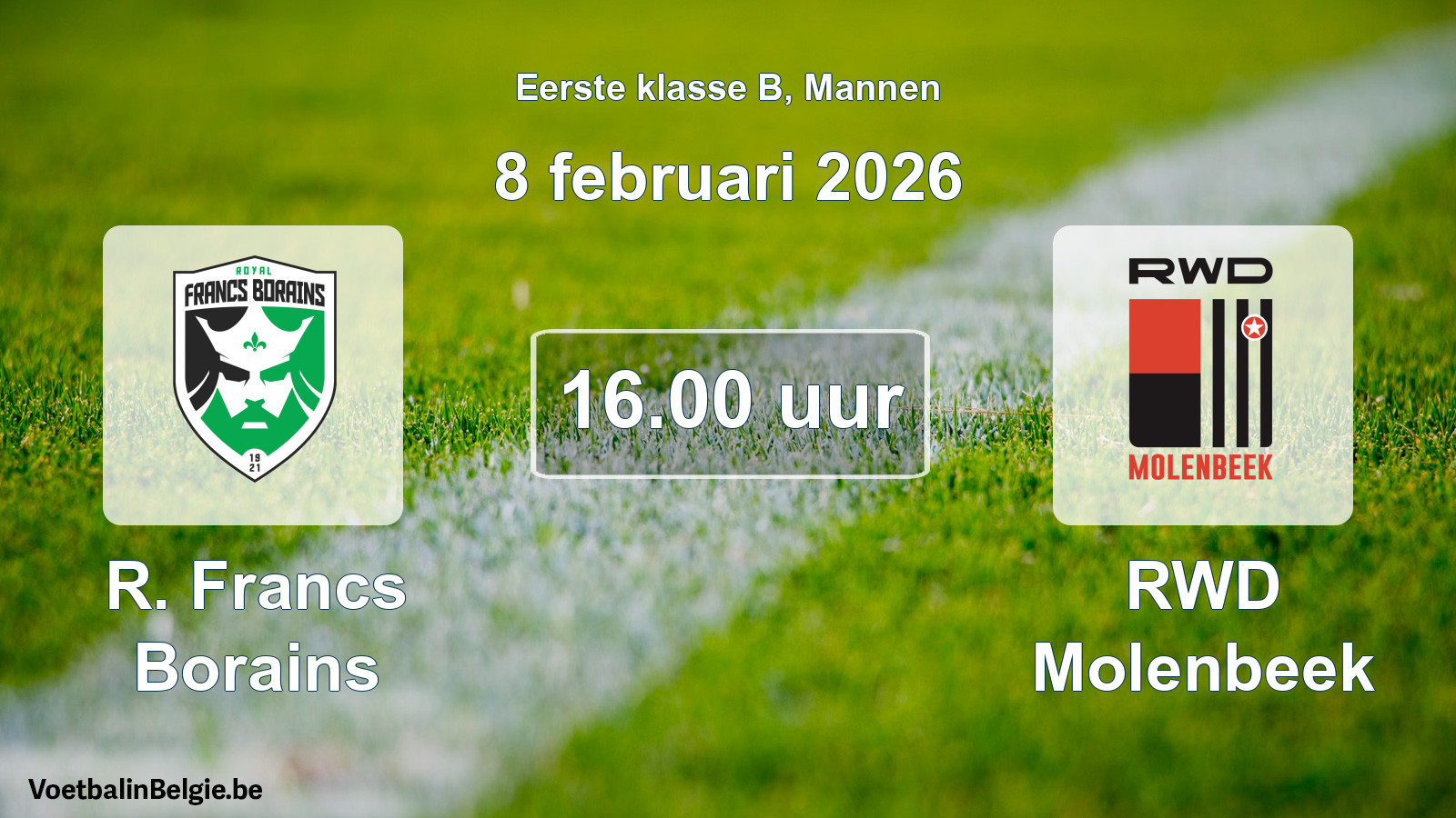 Scheduled match men football: R. Francs Borains - RWD Molenbeek (8 February 2026)
