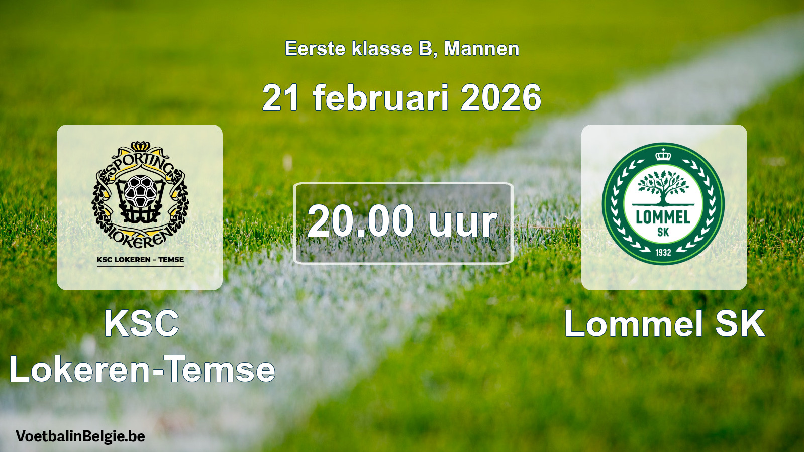 Match prévu football hommes: KSC Lokeren-Temse - Lommel SK (21 février 2026)