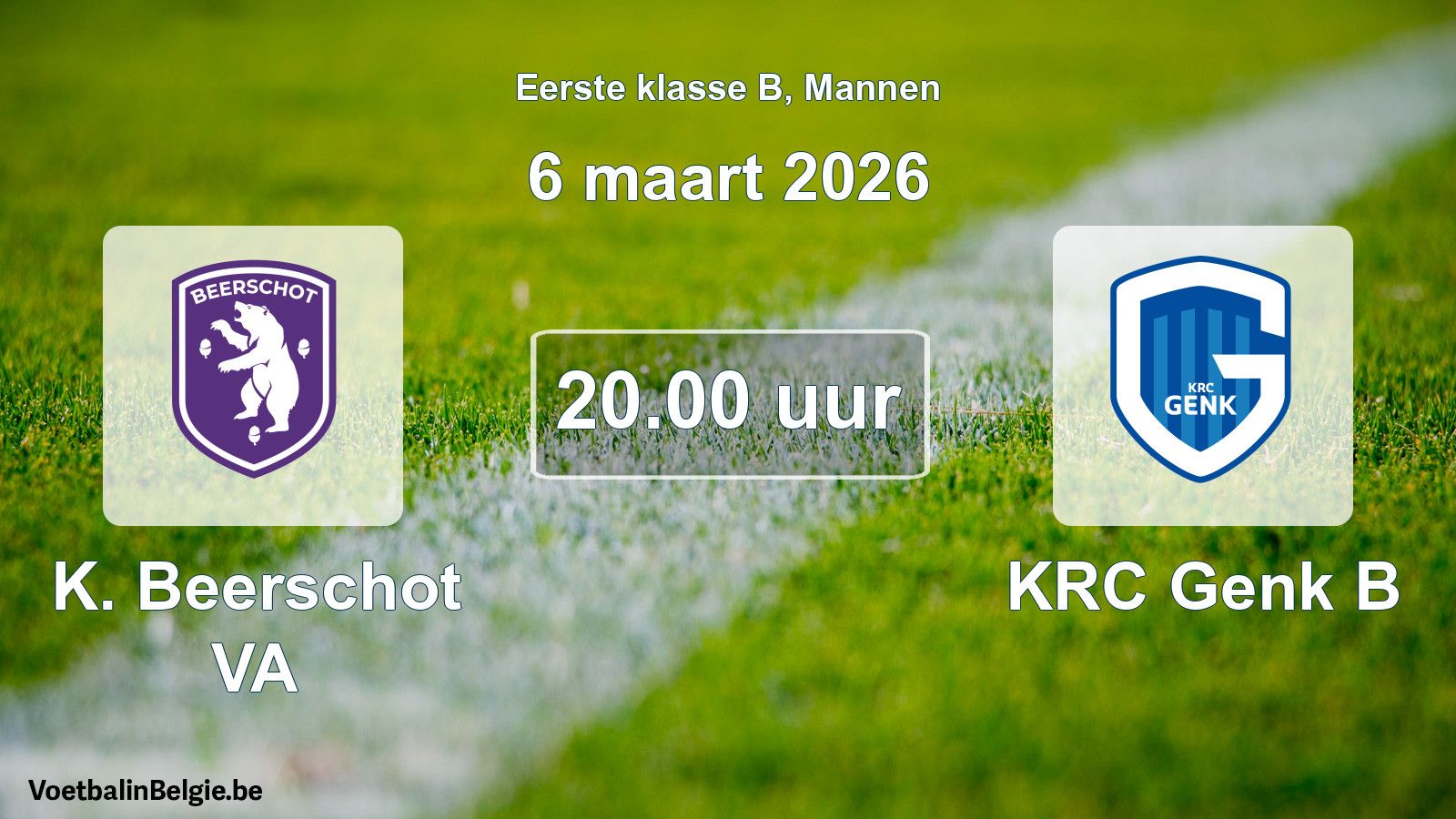 Match prévu football hommes: K. Beerschot VA - KRC Genk B (6 mars 2026)