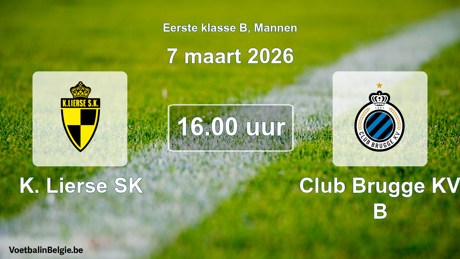 Scheduled match men football: K. Lierse SK - Club Brugge KV B (7 March 2026)