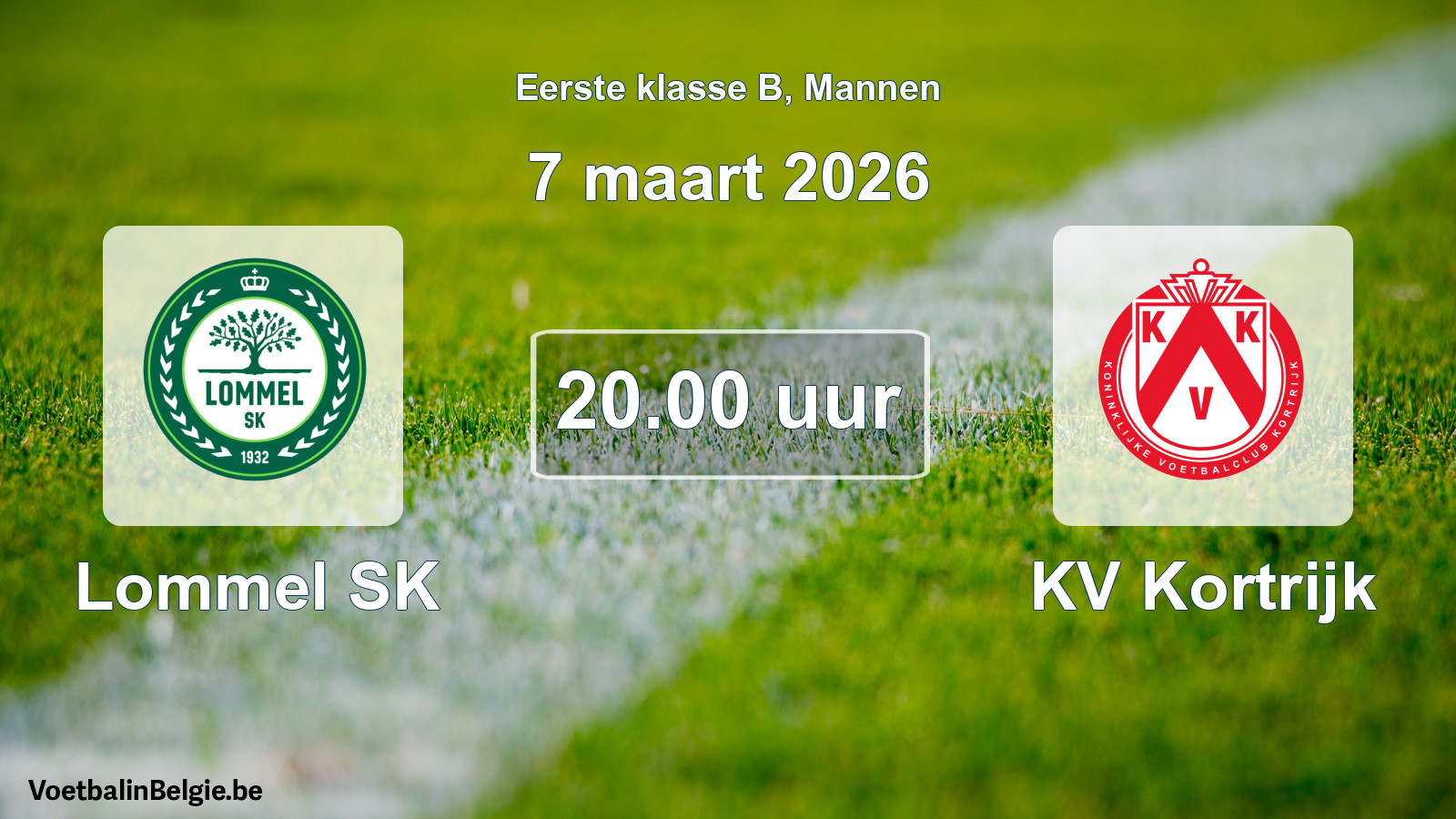 Scheduled match men football: Lommel SK - KV Kortrijk (7 March 2026)