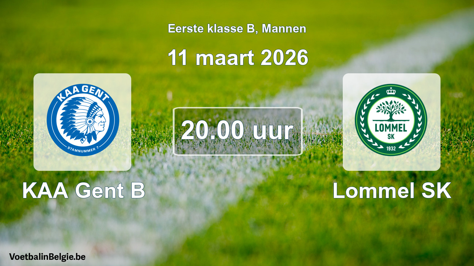 Scheduled match men football: KAA Gent B - Lommel SK (11 March 2026)
