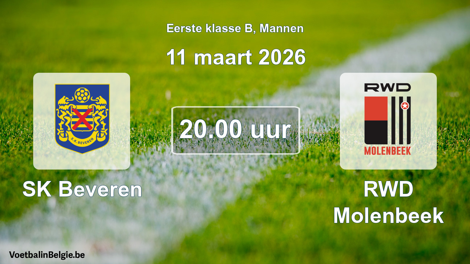 Scheduled match men football: SK Beveren - RWD Molenbeek (11 March 2026)
