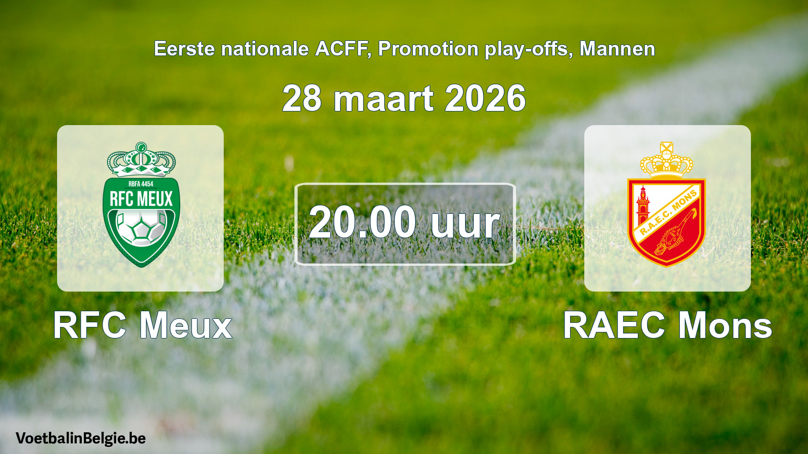 Geplantes Spiel männer-Fußball: RFC Meux - RAEC Mons (28 März 2026)