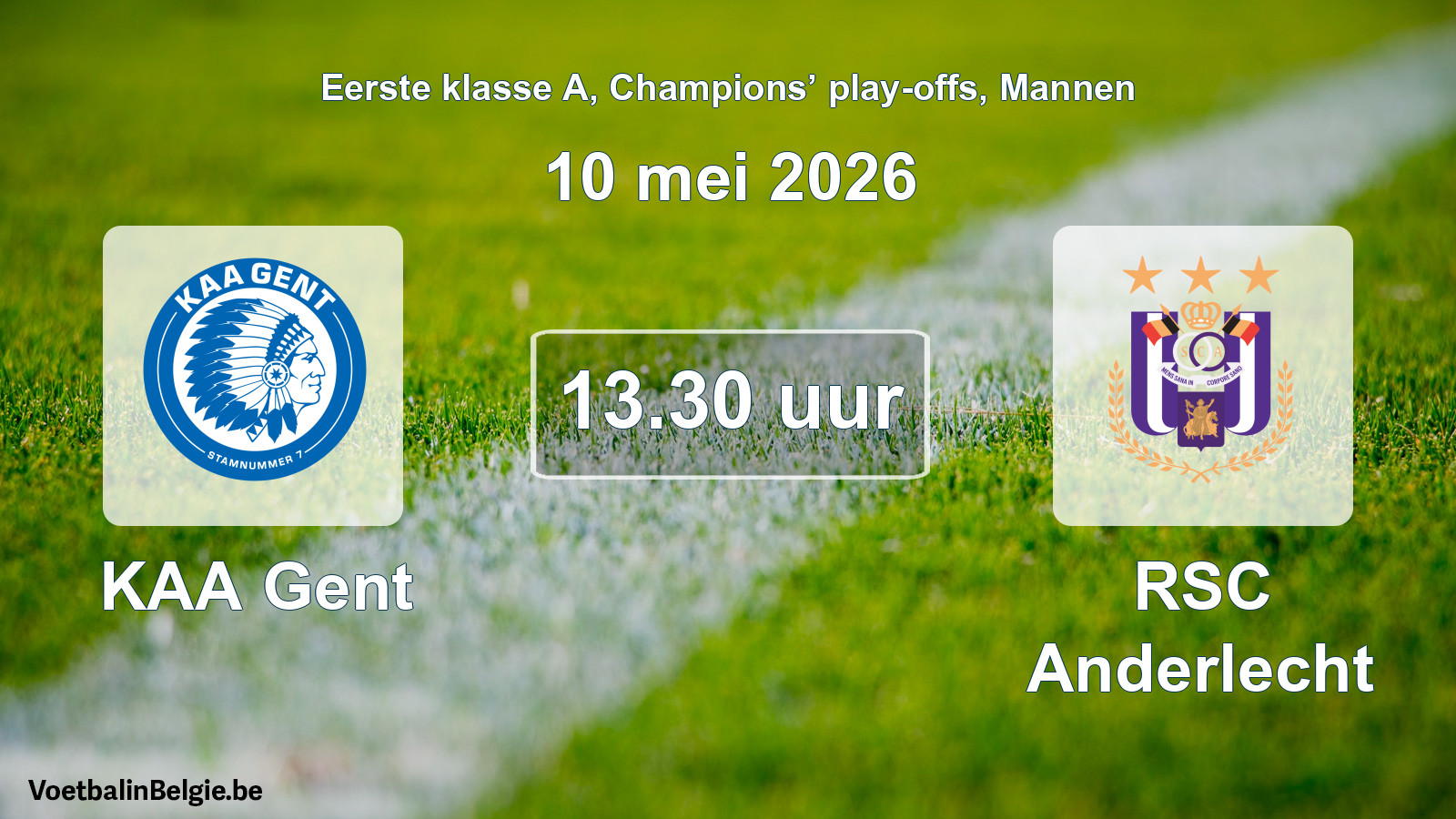 Geplande wedstrijd mannenvoetbal: KAA Gent - RSC Anderlecht (10 mei 2026)