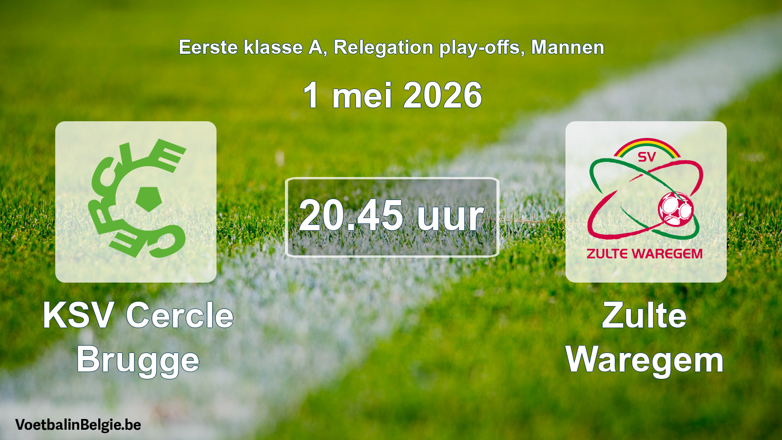 Geplande wedstrijd mannenvoetbal: KSV Cercle Brugge - Zulte Waregem (1 mei 2026)