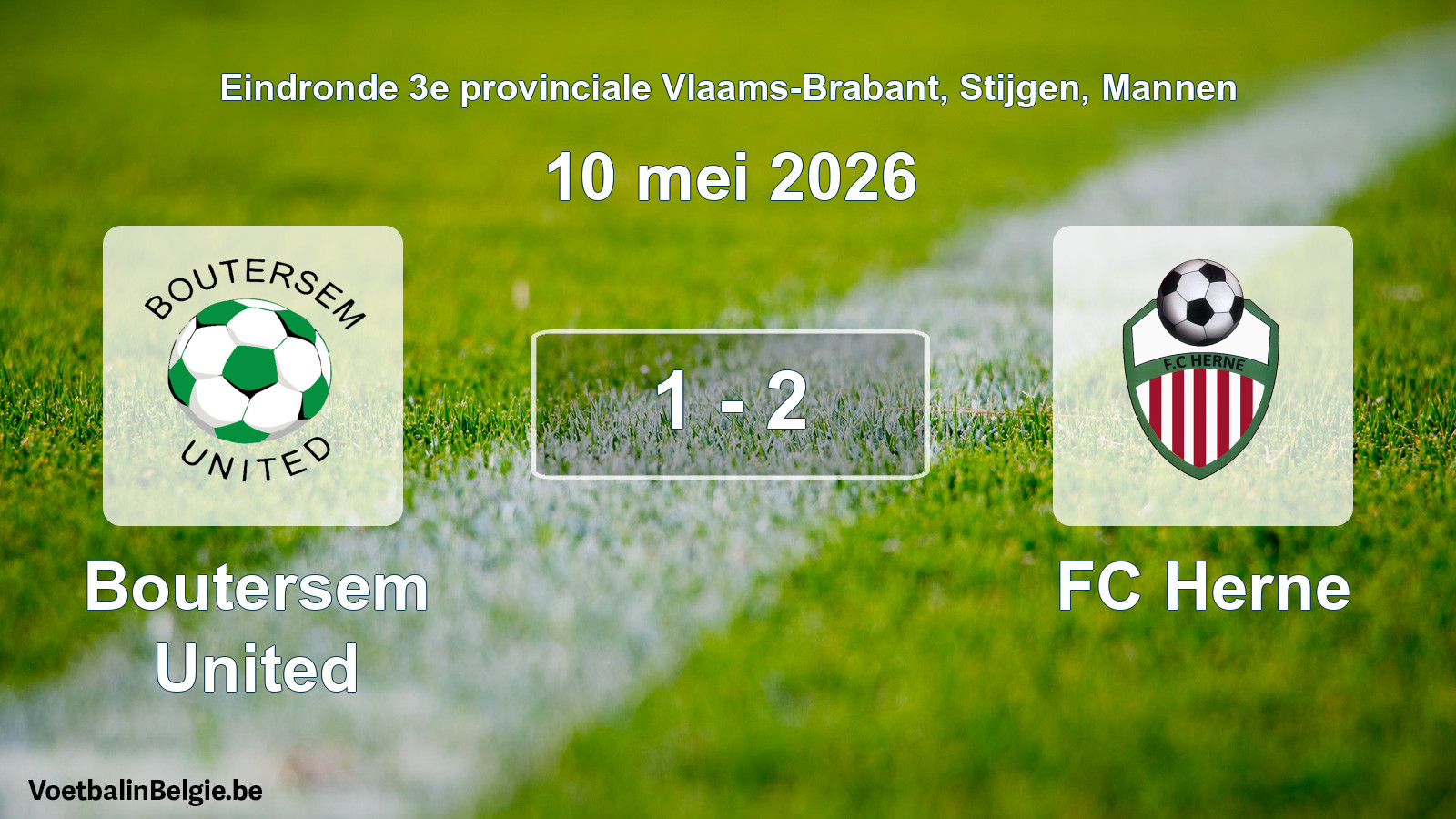 Gespeelde wedstrijd mannenvoetbal: Boutersem United - FC Herne 1 - 2 (10 mei 2026)