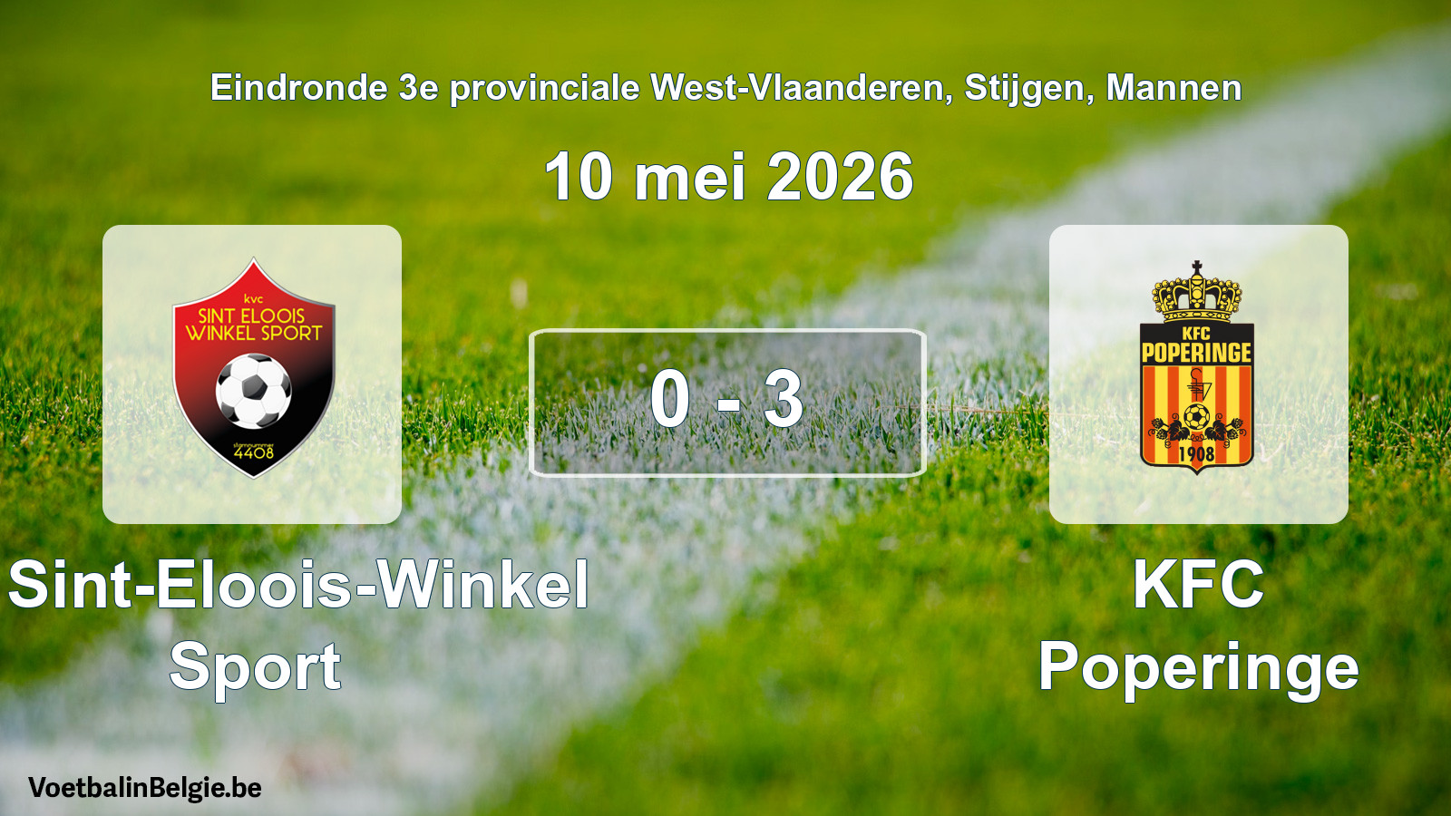 Gespeelde wedstrijd mannenvoetbal: K. Sint-Eloois-Winkel Sport - KFC Poperinge 0 - 3 (10 mei 2026)