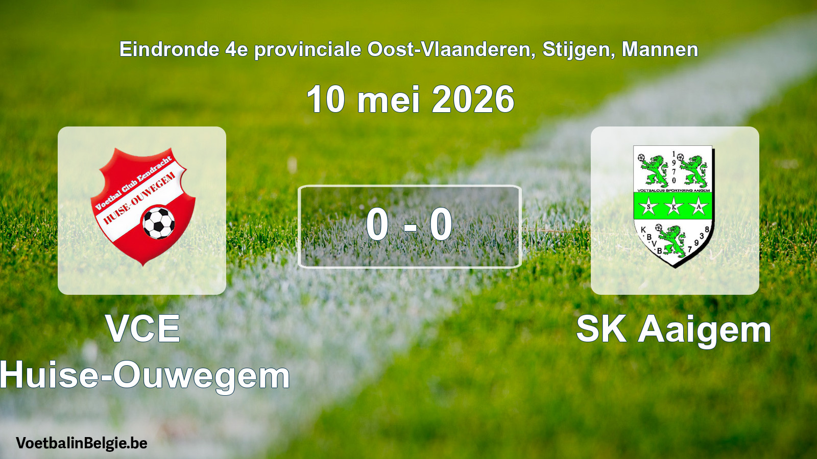 Gespeelde wedstrijd mannenvoetbal: VCE Huise-Ouwegem - SK Aaigem 0 - 0 (10 mei 2026)