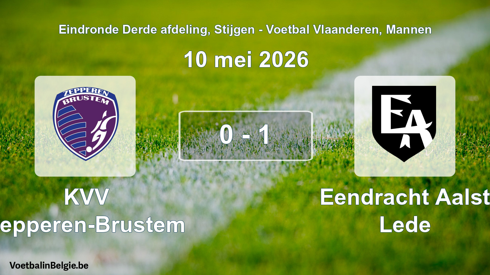 Gespeelde wedstrijd mannenvoetbal: KVV Zepperen-Brustem - Eendracht Aalst Lede 0 - 1 (10 mei 2026)