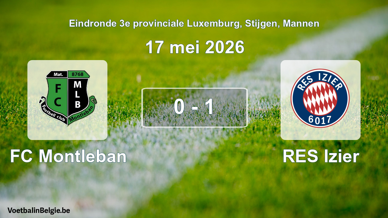 Gespieltes Spiel männer-Fußball: FC Montleban - RES Izier 0 - 1 (17 Mai 2026)