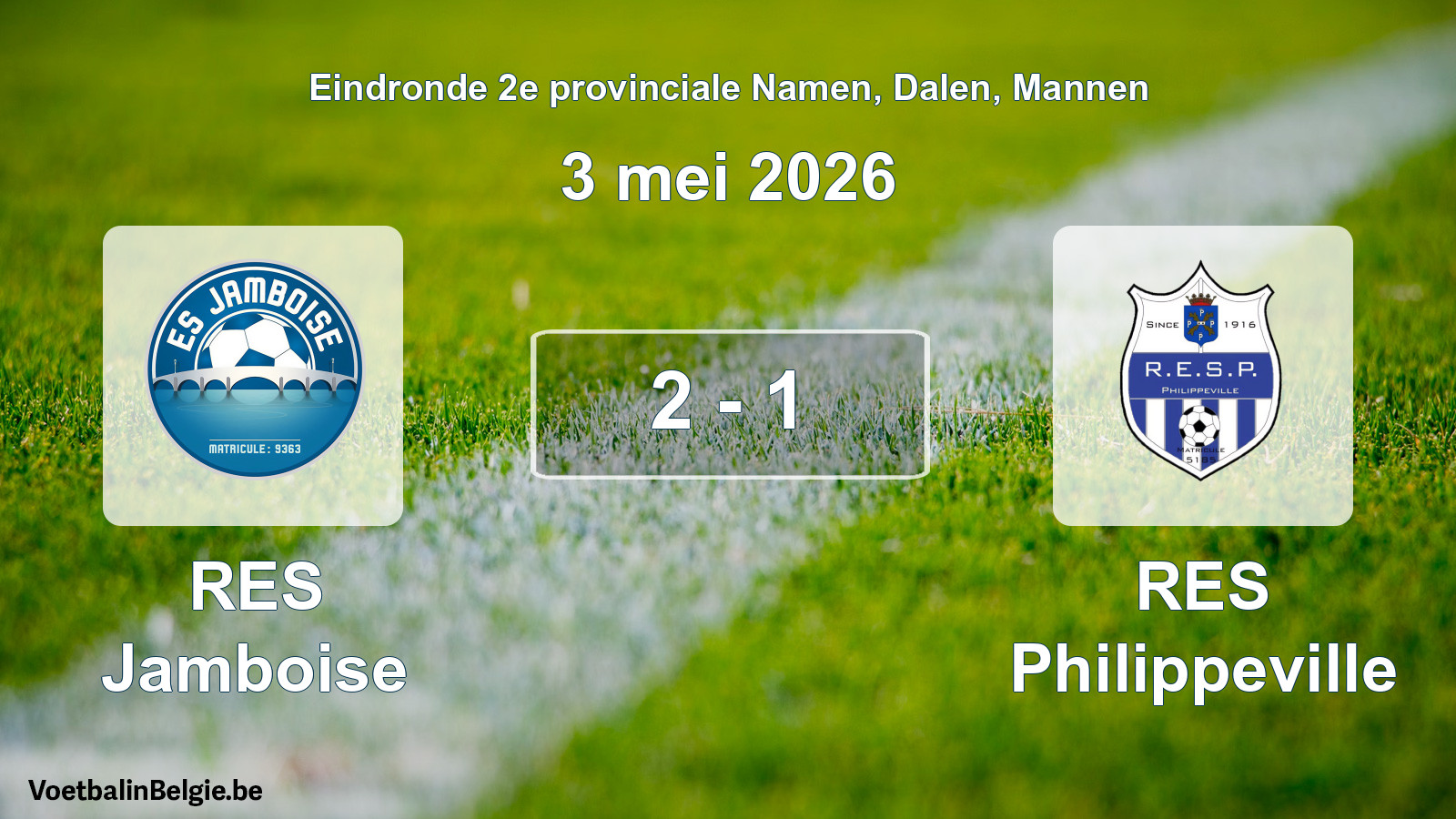Gespeelde wedstrijd mannenvoetbal: RES Jamboise - RES Philippeville 2 - 1 (3 mei 2026)