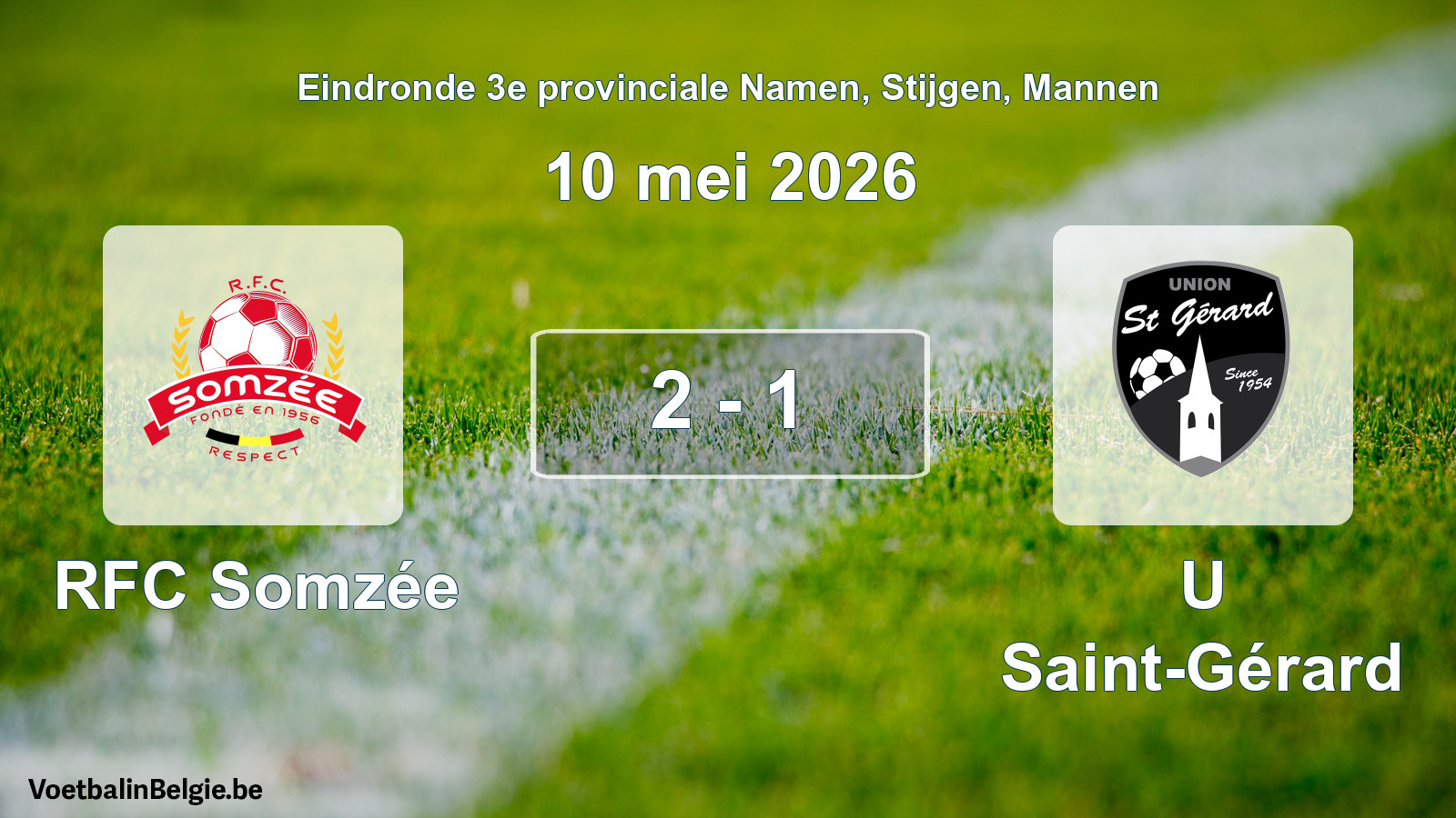 Gespeelde wedstrijd mannenvoetbal: RFC Somzée - U Saint-Gérard 2 - 1 (10 mei 2026)