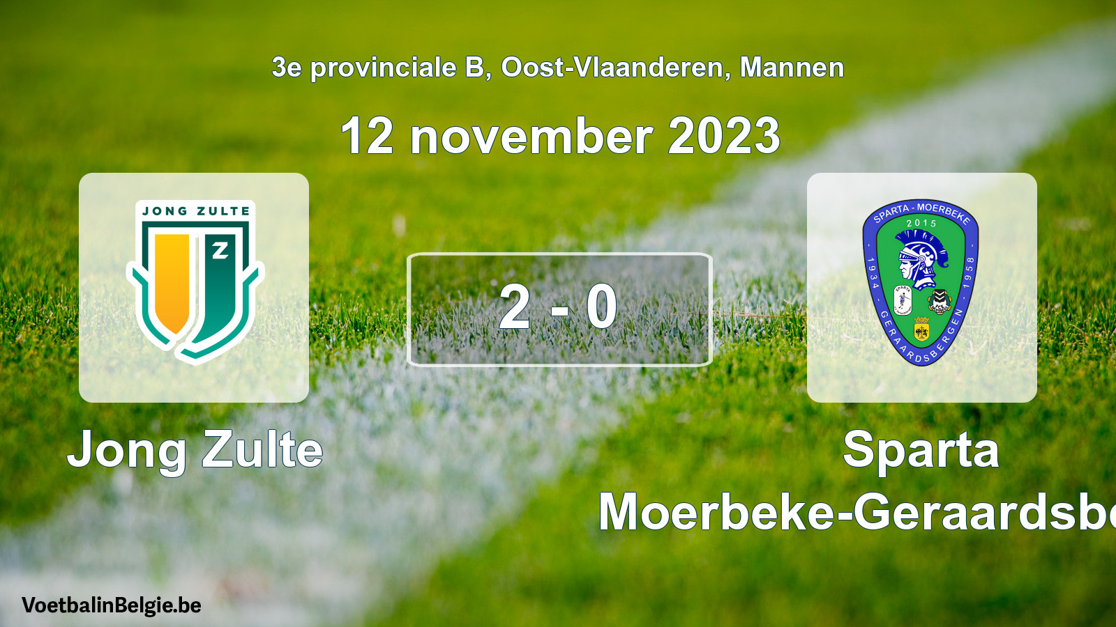 Gespeelde wedstrijd mannenvoetbal: Jong Zulte - Sparta Moerbeke-Geraardsbergen 2 - 0 (12 november 2023)