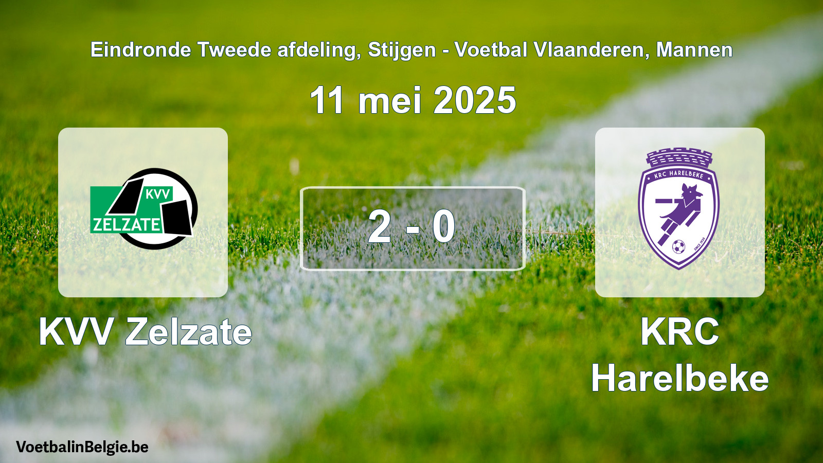 Gespeelde wedstrijd mannenvoetbal: KVV Zelzate - KRC Harelbeke 2 - 0 (11 mei 2025)