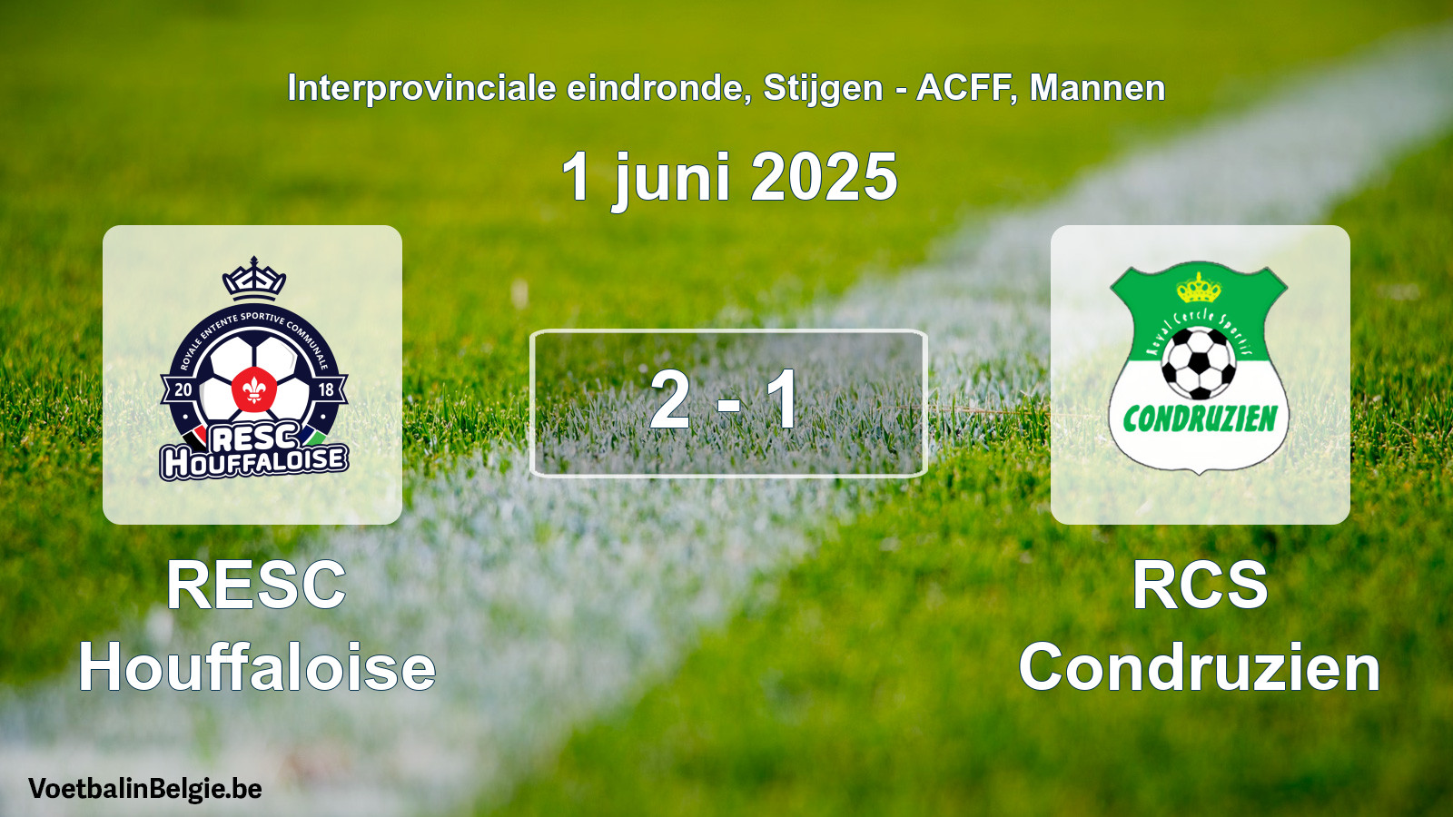 Gespeelde wedstrijd mannenvoetbal: RESC Houffaloise - RCS Condruzien 2 - 1 (1 juni 2025)