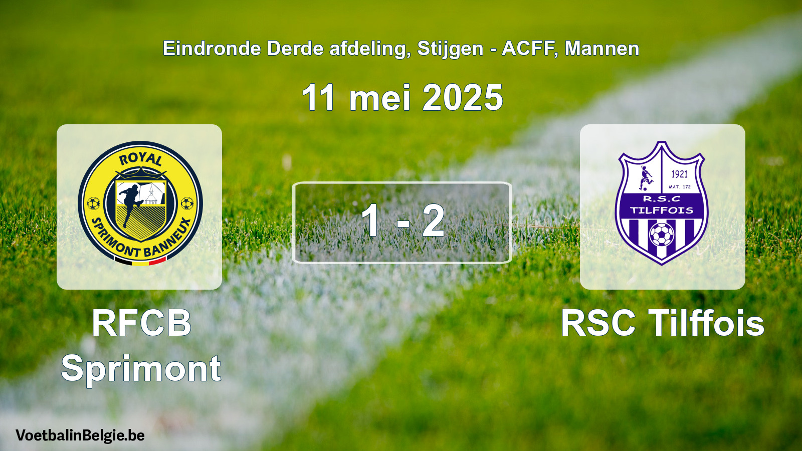 Gespeelde wedstrijd mannenvoetbal: RFCB Sprimont - RSC Tilffois 1 - 2 (11 mei 2025)