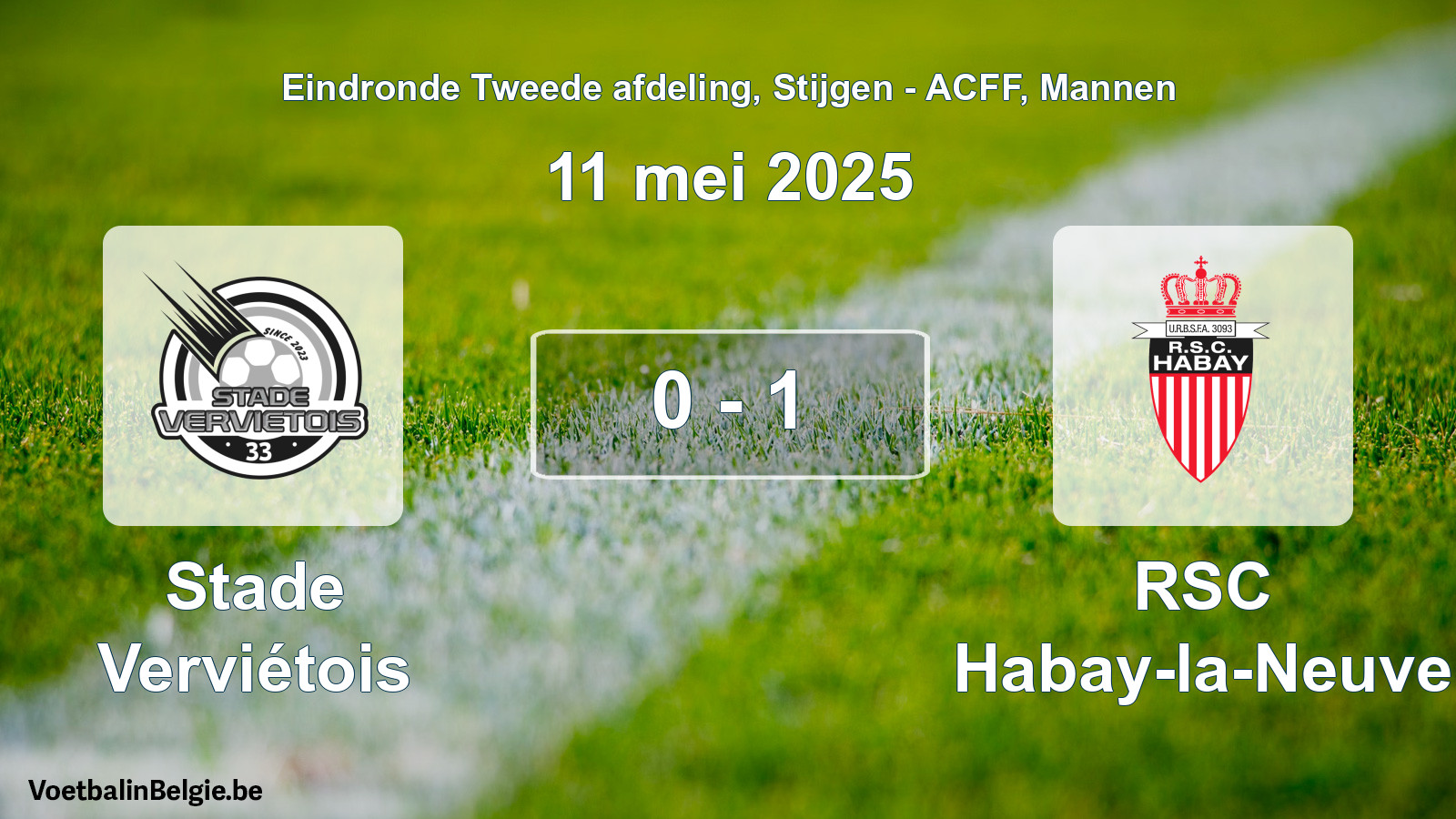 Gespeelde wedstrijd mannenvoetbal: Stade Verviétois - RSC Habay-la-Neuve 0 - 1 (11 mei 2025)