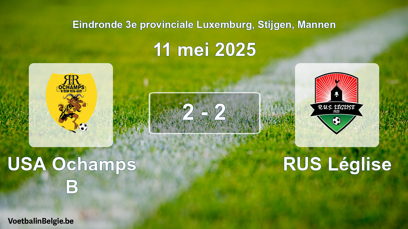 Gespeelde wedstrijd mannenvoetbal: USA Ochamps B - RUS Léglise 2 - 2 (11 mei 2025)