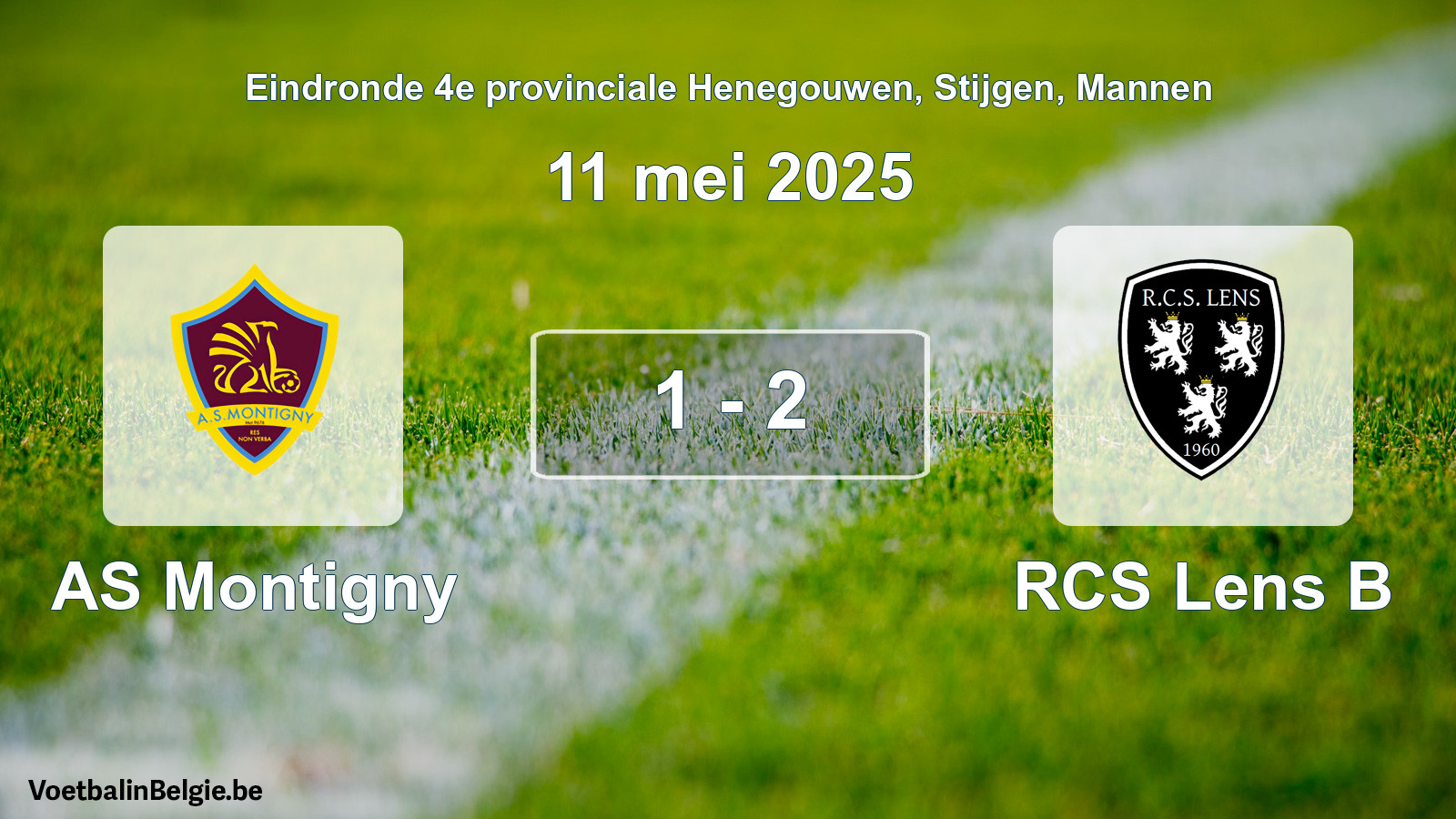 Gespeelde wedstrijd mannenvoetbal: AS Montigny - RCS Lens B 1 - 2 (11 mei 2025)