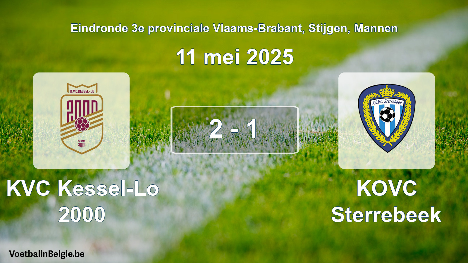 Gespeelde wedstrijd mannenvoetbal: KVC Kessel-Lo 2000 - KOVC Sterrebeek 2 - 1 (11 mei 2025)