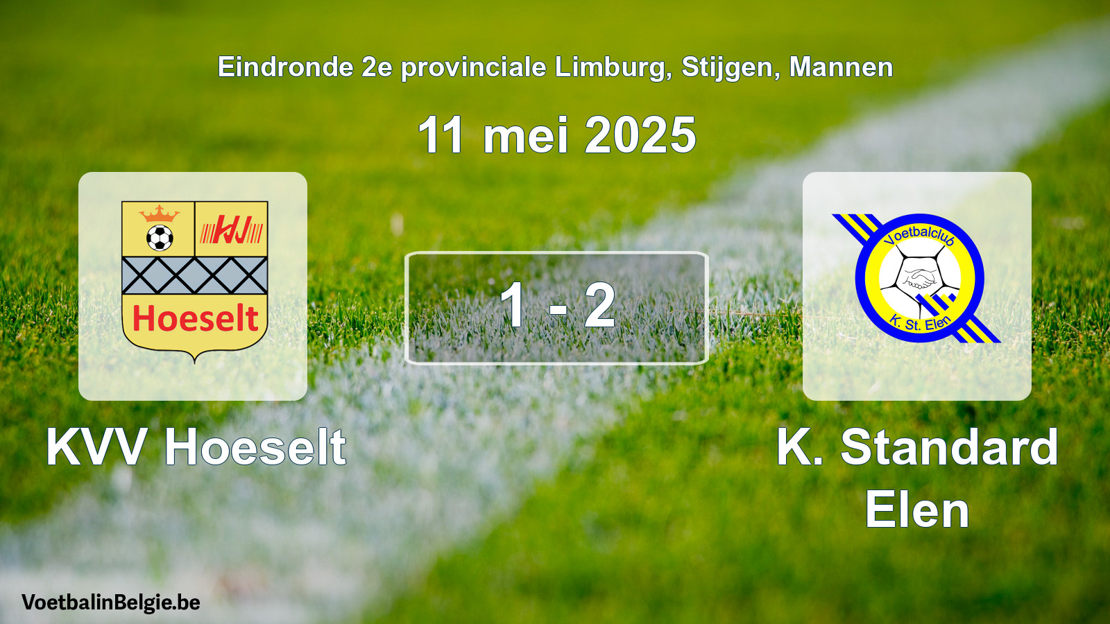 Gespeelde wedstrijd mannenvoetbal: KVV Hoeselt - K. Standard Elen 1 - 2 (11 mei 2025)