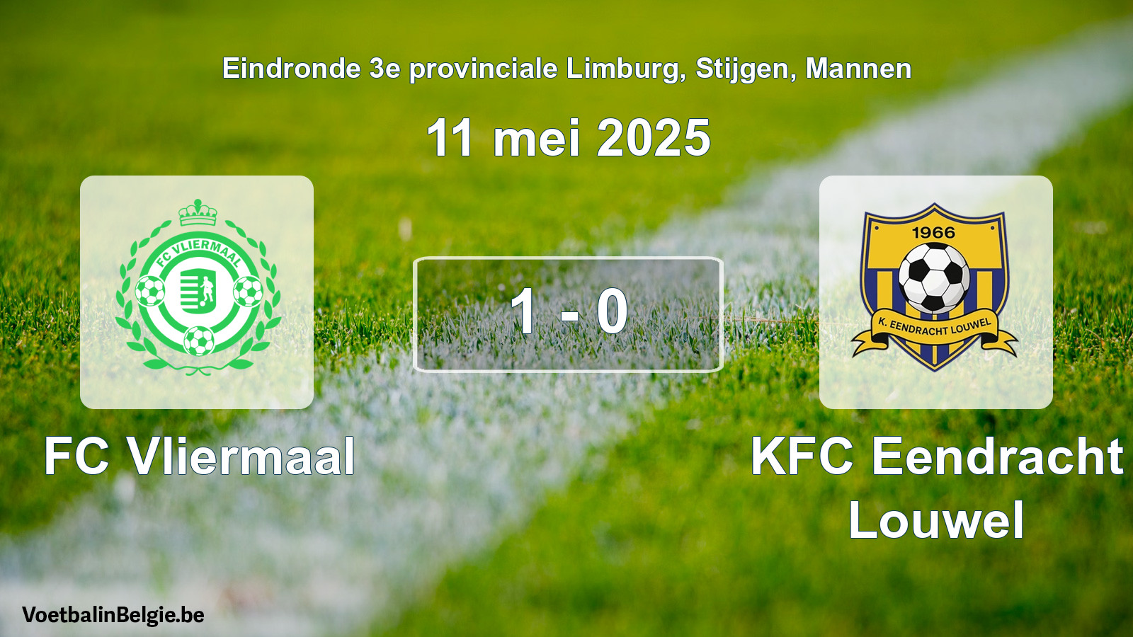 Gespeelde wedstrijd mannenvoetbal: FC Vliermaal - KFC Eendracht Louwel 1 - 0 (11 mei 2025)
