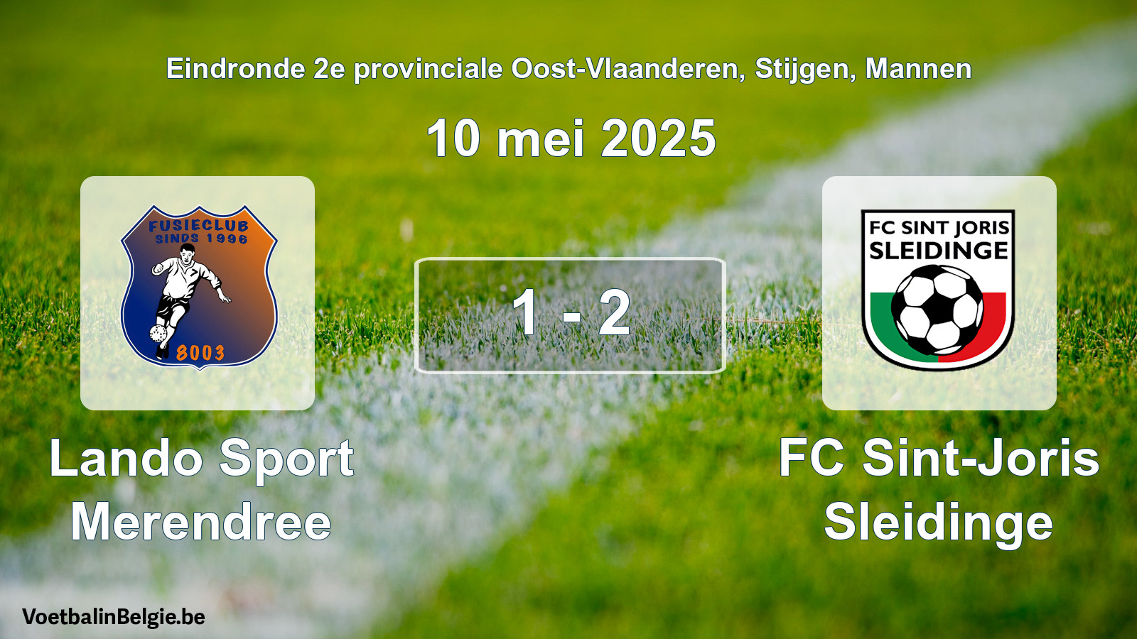 Gespeelde wedstrijd mannenvoetbal: Lando Sport Merendree - FC Sint-Joris Sleidinge 1 - 2 (10 mei 2025)